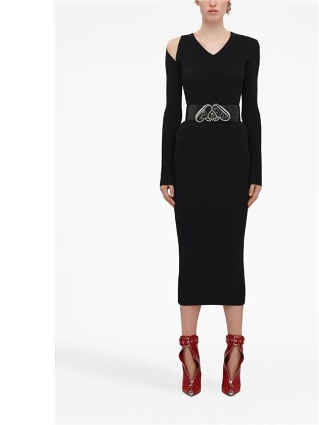 Rib Knit Pencil Skirt Black - ALEXANDER MCQUEEN - BALAAN 3