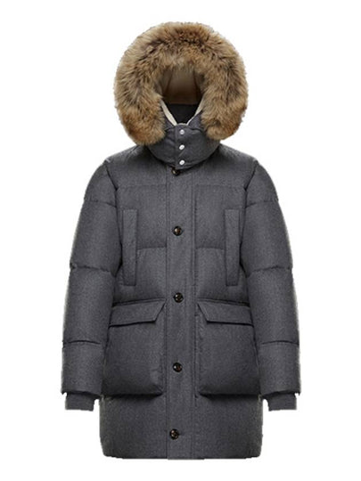 Men's Vilaine Down Padded Parka Grey - MONCLER - BALAAN 2