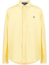 Embroidered Logo Cotton Long Sleeve Shirt Yellow - POLO RALPH LAUREN - BALAAN 1