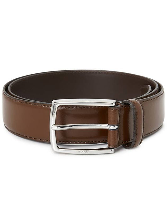 Stitching Detail Leather Belt Brown - HUGO BOSS - BALAAN 2