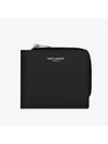 Men's East West Zip Card Wallet Black - SAINT LAURENT - BALAAN 1