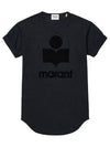 Shortsleeved Tshirt TS0004FA A1N09E 01BK Coldy Linen Logo Women's Shortsleeved Tshirt - ISABEL MARANT - BALAAN 2