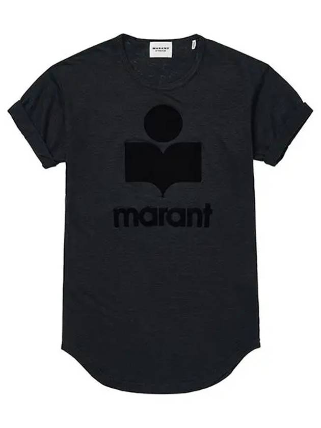 Shortsleeved Tshirt TS0004FA A1N09E 01BK Coldy Linen Logo Women's Shortsleeved Tshirt - ISABEL MARANT - BALAAN 1