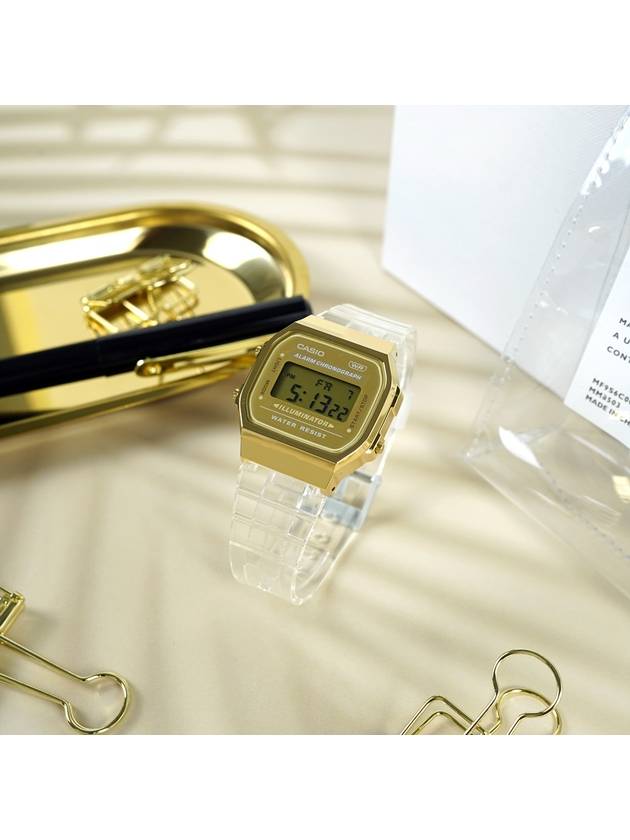 Transparent classic gold vintage electronic wristwatch - CASIO - BALAAN 4