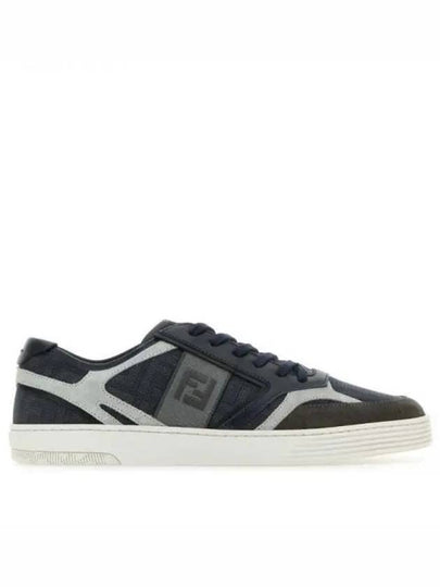 Step Leather Low Top Sneakers Blue - FENDI - BALAAN 2