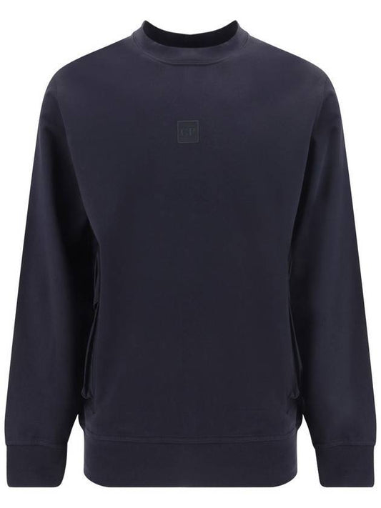 Logo Patch Cargo Pocket Sweatshirt Navy - CP COMPANY - BALAAN 1