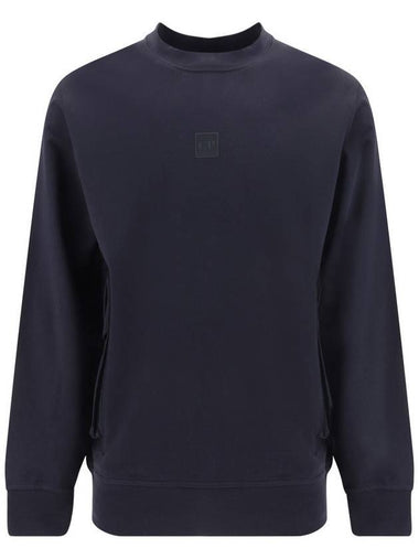 Logo Patch Cargo Pocket Sweatshirt Navy - CP COMPANY - BALAAN 1