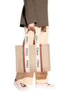 Woody Large Tote Bag White Brown Beige - CHLOE - BALAAN 8