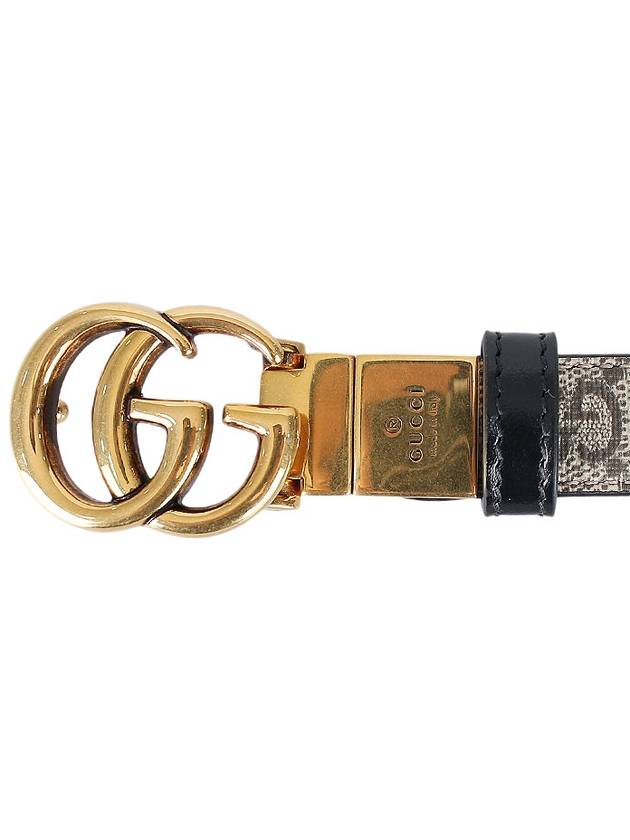 GG Marmont Reversible Thin Belt Grey - GUCCI - BALAAN 6