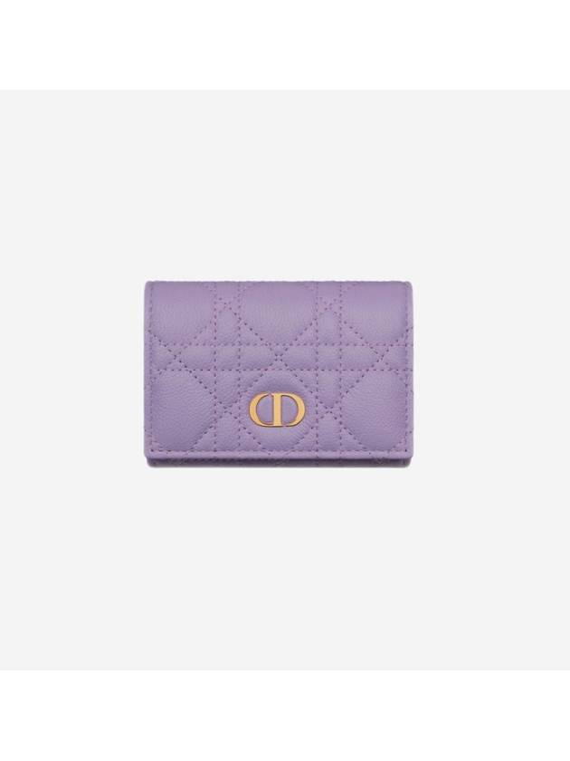 Caro XS Supple Cannage Calfskin Card Wallet Lilac - DIOR - BALAAN 1