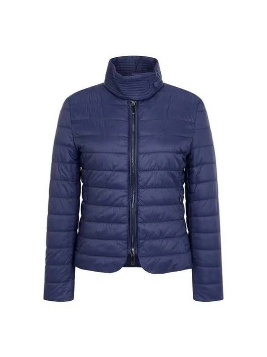 Women s high neck zip up quilted jacket light navy - EMPORIO ARMANI - BALAAN 1