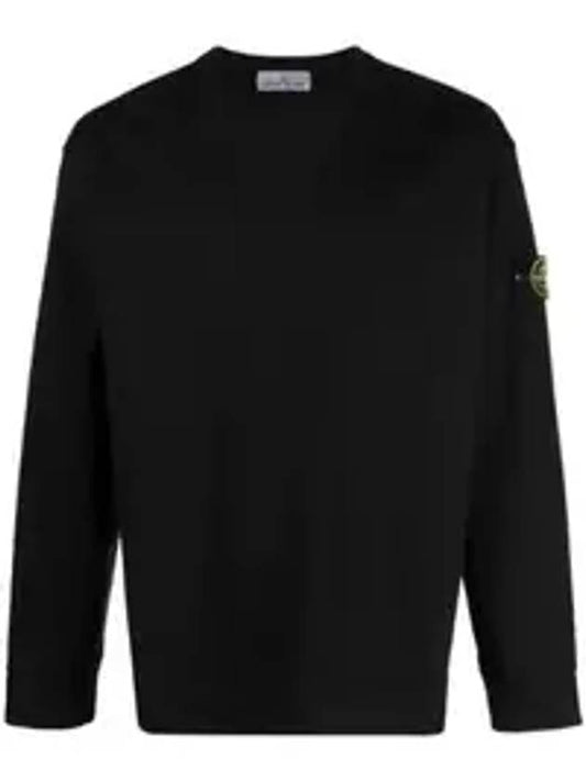Wappen Patch Cotton Sweatshirt Black - STONE ISLAND - BALAAN 1