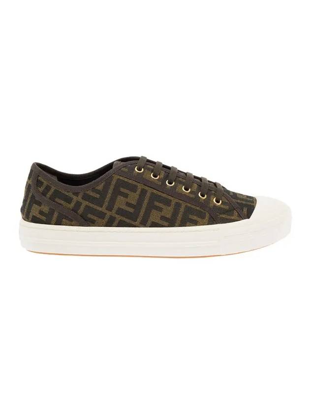 FF motif jacquard low top sneakers brown - FENDI - BALAAN 1