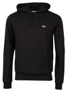 Logo Patch Organic Cotton Hoodie Black - LACOSTE - BALAAN 1