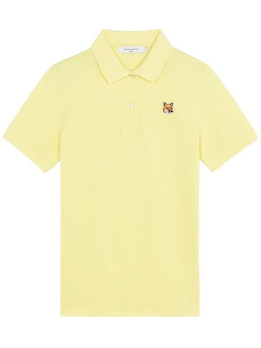 Fox Head Patch Classic Short Sleeve Polo Shirt  Light Yellow - MAISON KITSUNE - BALAAN 1