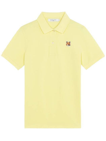 Fox Head Patch Classic Short Sleeve Polo Shirt  Light Yellow - MAISON KITSUNE - BALAAN 1