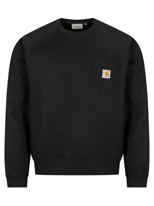 Logo Patch Pocket Sweatshirt Black I030903 89XX - CARHARTT - BALAAN 1