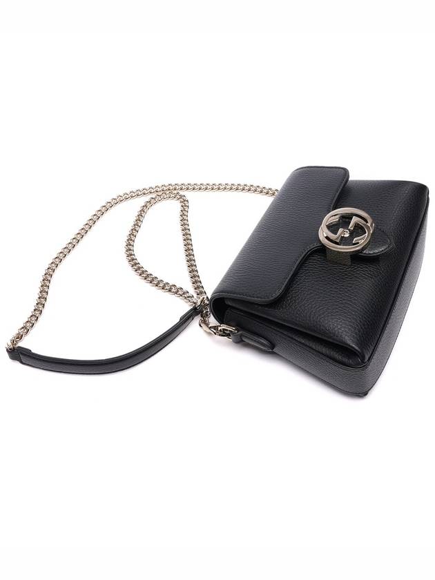 GG Interlocking Chain Mini Shoulder Bag Black - GUCCI - BALAAN 6