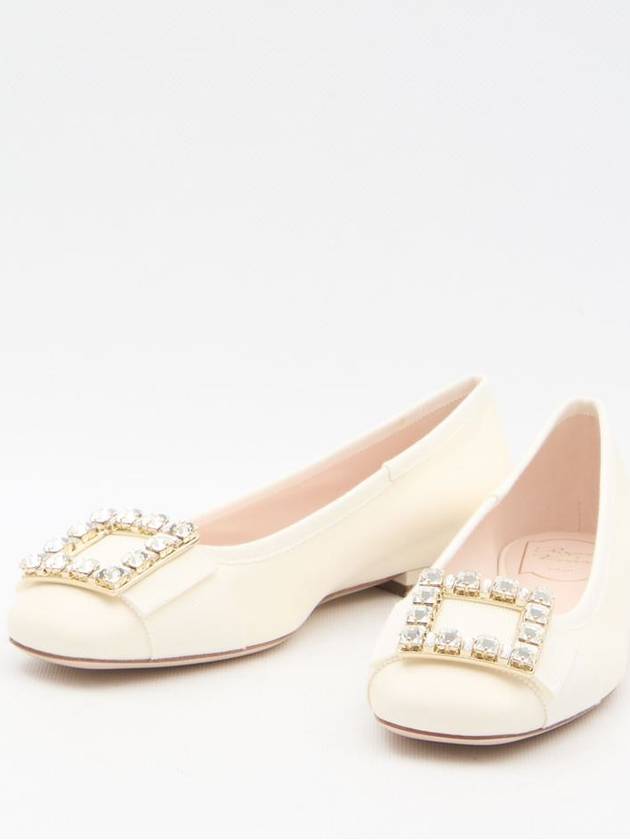 Très Vivier Crystal Buckle Flat Off White - ROGER VIVIER - BALAAN 3