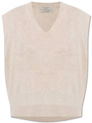 AllSaints Cashmere Vest Rebel, Women's, Cream - ALLSAINTS - BALAAN 1