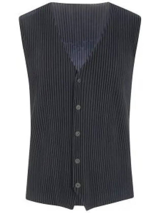 Tailored Pleated Vest Navy - ISSEY MIYAKE - BALAAN 2