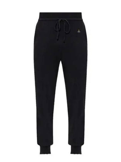 Women's Embroidered Logo Cashmere Blend Track Pants Black - VIVIENNE WESTWOOD - BALAAN 2