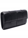 Intrecciato Flap Long Wallet Black - BOTTEGA VENETA - BALAAN.