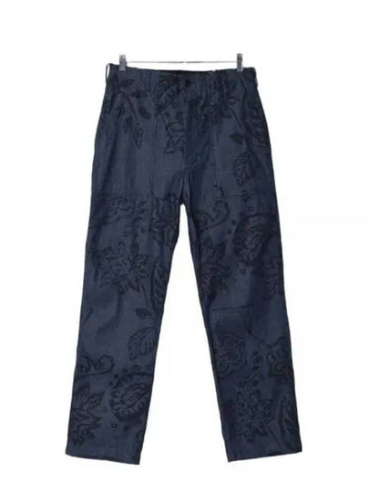 Fatigue Pant Indigo Floral Print 8oz Denim MP331 CT242 Pants - ENGINEERED GARMENTS - BALAAN 1