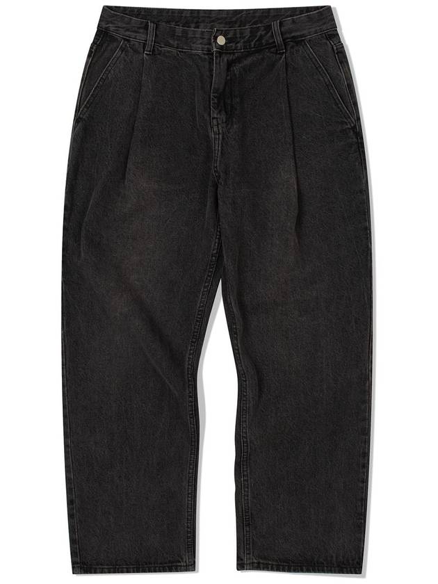 Wide One Tuck Denim Pants Black - DE GRAND MATIN - BALAAN 3