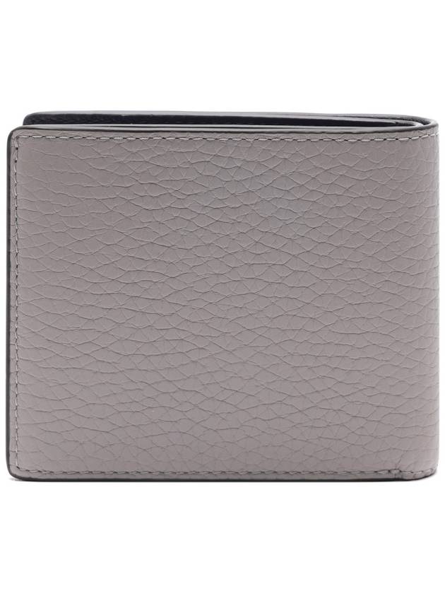 Men's Embossed Logo Calf Leather Half Wallet Grey - MULBERRY - BALAAN 5