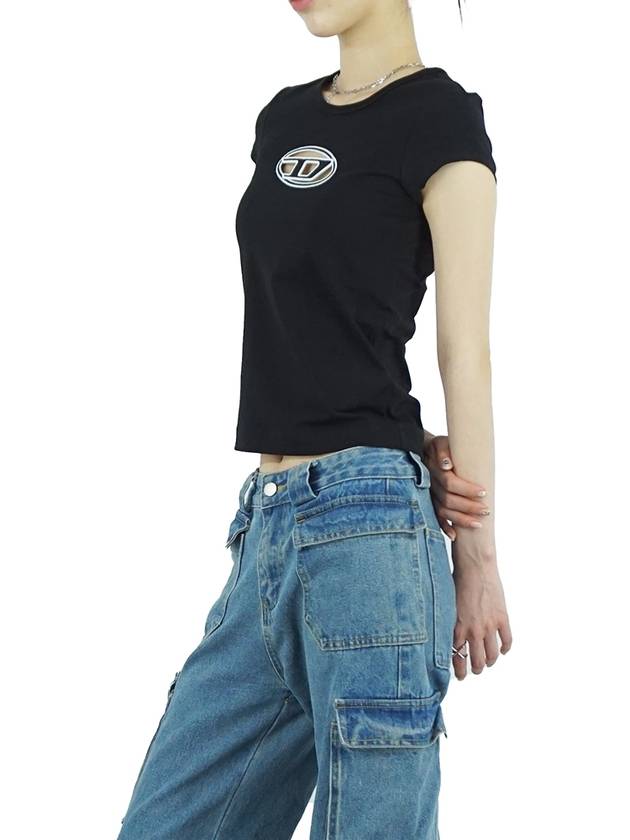 T Angie Peekaboo Logo Short Sleeve T-Shirt Black - DIESEL - BALAAN 4