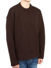 Crew Neck Wool Knit Top Brown - TEN C - BALAAN 4