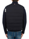 Men's Reversible Padded 4 Bar Funnel Neck Merino Jersey Padding Jacket Navy - THOM BROWNE - BALAAN 10