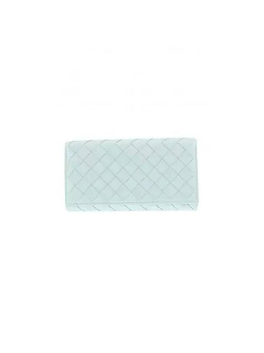 Intrecciato leather long wallet sky blue - BOTTEGA VENETA - BALAAN.