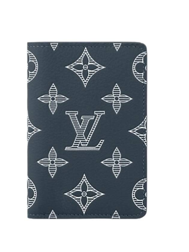 Monogram Pocket Organizer Card Wallet Navy - LOUIS VUITTON - BALAAN 1