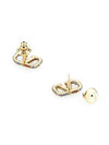 Signature V Logo Metal Earrings - VALENTINO - BALAAN 4