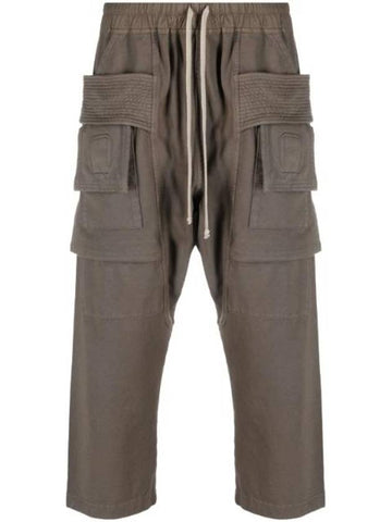 Drawstring Cropped Cargo Cotton Baggy Pants Dust - RICK OWENS - BALAAN 1