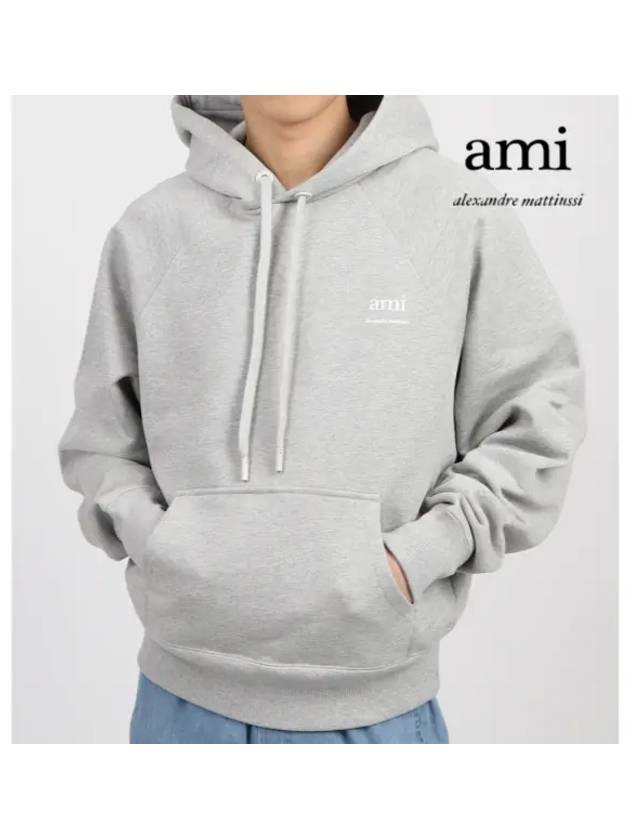 Alexandre Mattiussi Logo Print Hoodie Grey - AMI - BALAAN 2