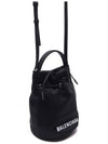 Wheel Drawstring XS Bucket Bag Black White - BALENCIAGA - BALAAN 4