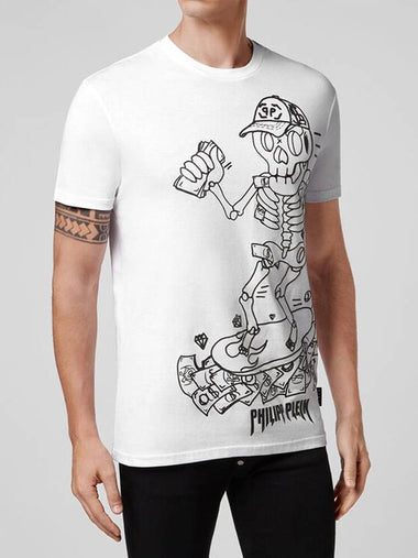 Men's Graffiti Graffiti Drawing Logo Round Neck Graffiti Short Sleeve TShirt A20C MTK4663 PJY002N - PHILIPP PLEIN - BALAAN 1