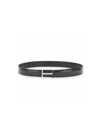 T Buckle Leather Belt Dark Navy - TOM FORD - BALAAN 2