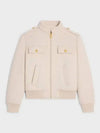 Cream Cashmere Stand Up Collar Blouson Jacket 2W67C6700 01EM - CELINE - BALAAN 2