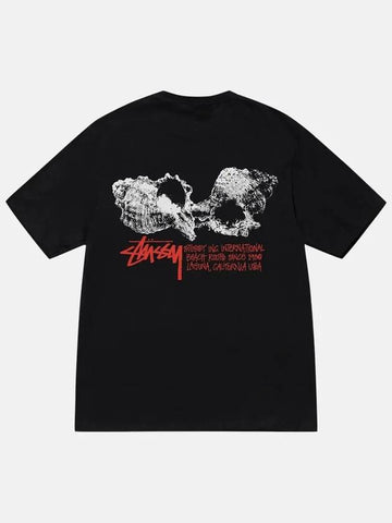 24SS Shell Sora Short Sleeve T Shirt Black 1905067 - STUSSY - BALAAN 1