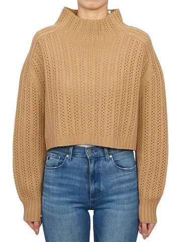 Hodeida Crop Knit Top Brown - MAX MARA - BALAAN 1