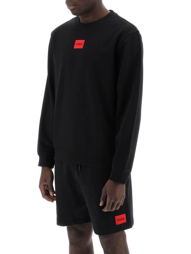 Men's Red Logo Label Sweatshirt Black - HUGO BOSS - BALAAN 5