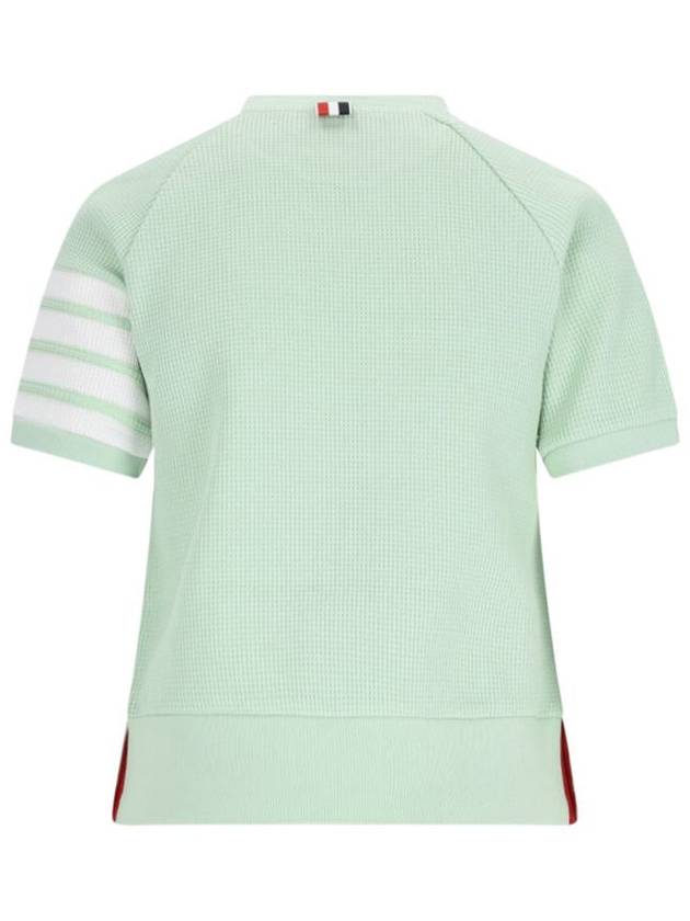 Women's Waffle 4 Bar Raglan Short Sleeve T-Shirt Light Green - THOM BROWNE - BALAAN 3