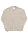 Merino Wool Cashmere Cardigan Beige - AMI - BALAAN 3