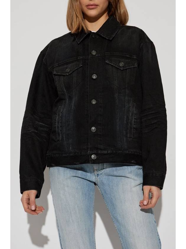 Balenciaga Denim Jacket With Vintage Effect, Women's, Black - BALENCIAGA - BALAAN 3