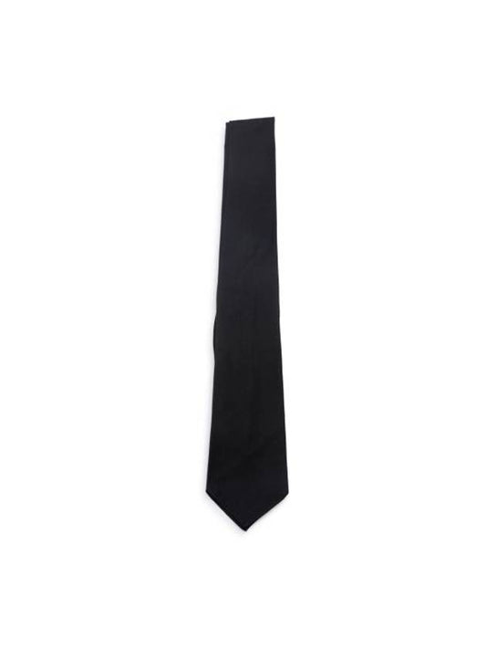 Large Silk Satin Tie Black - SAINT LAURENT - BALAAN 1