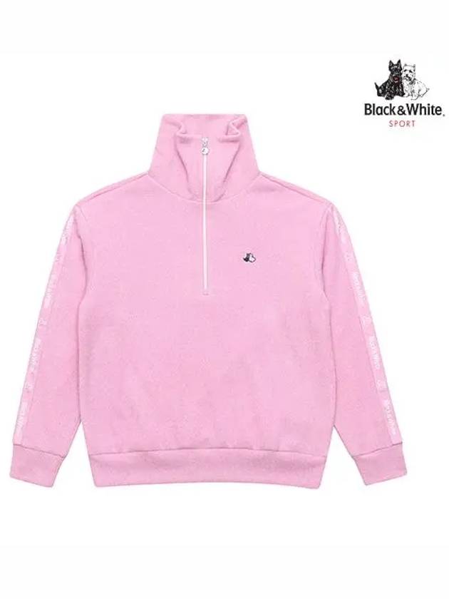 Bookle Half Zip Up T-Shirt 9113LXSPPINK - BLACK&WHITE - BALAAN 1